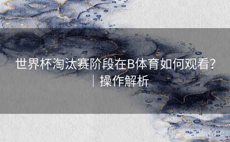 世界杯淘汰赛阶段在B体育如何观看？｜操作解析