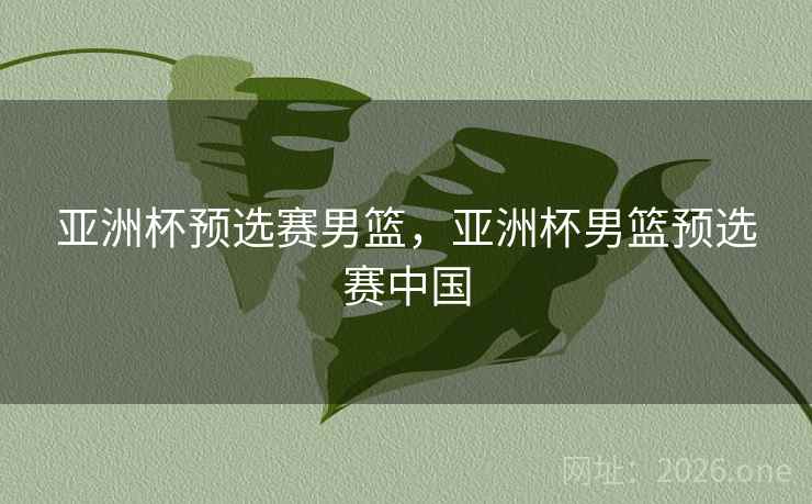 亚洲杯预选赛男篮，亚洲杯男篮预选赛中国