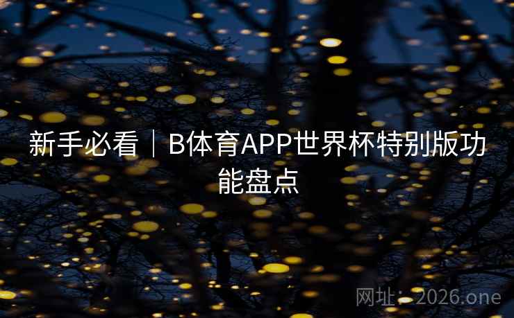 新手必看|B体育APP世界杯特别版功能盘点